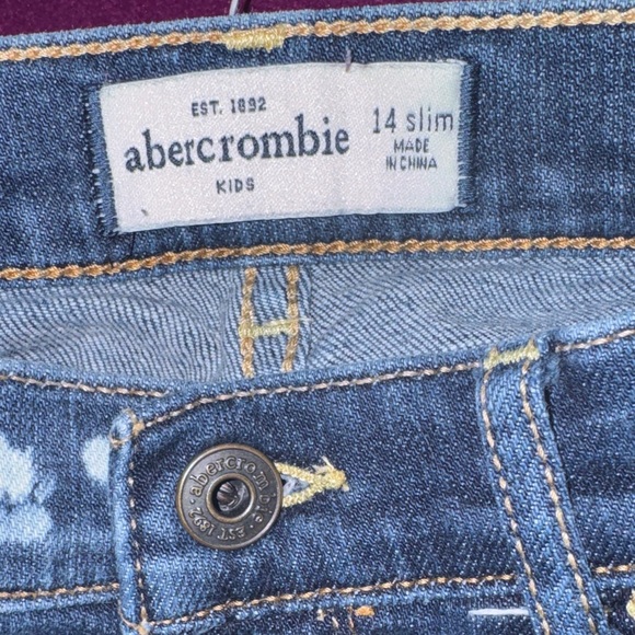Abercrombie Girls Dark Blue Denim Skinny Jeans size 14 slim girls - Picture 2 of 10